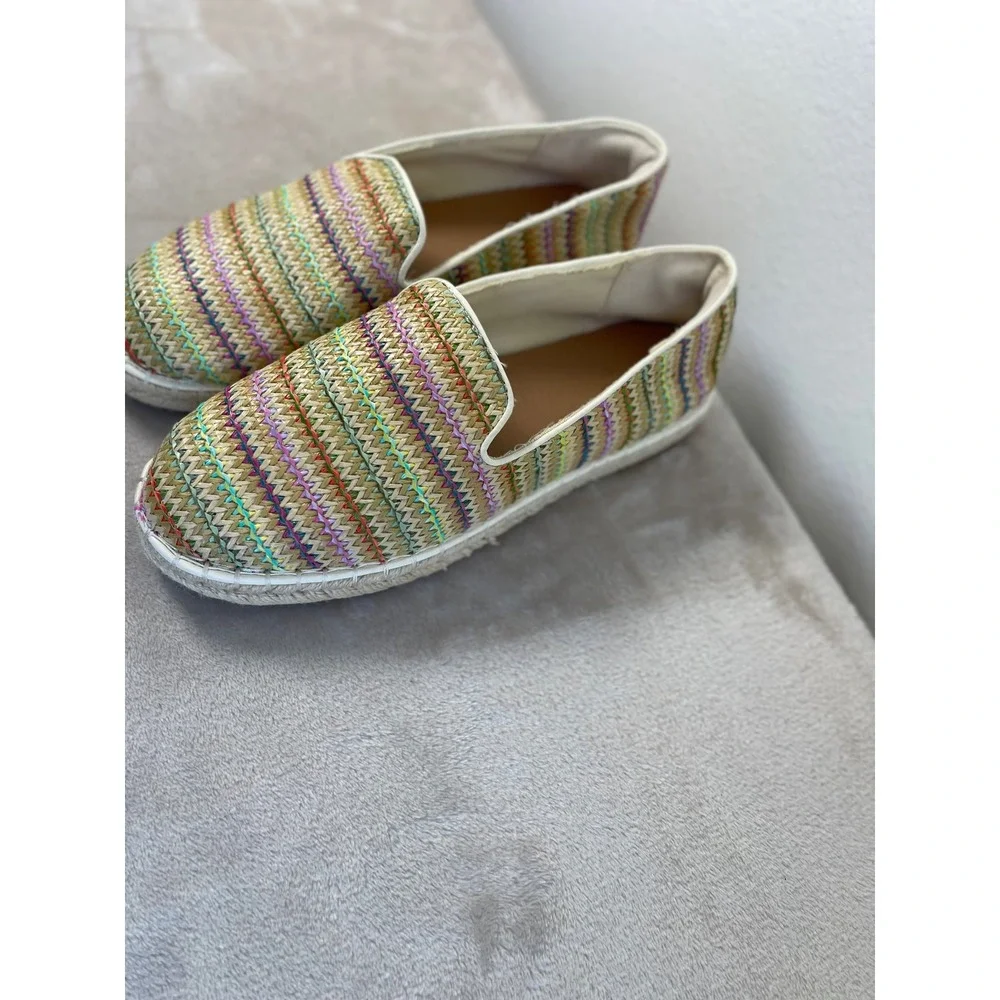 Universal Thread Womens Multi Color Woven Espadrille Slip On Flats Size 8‎